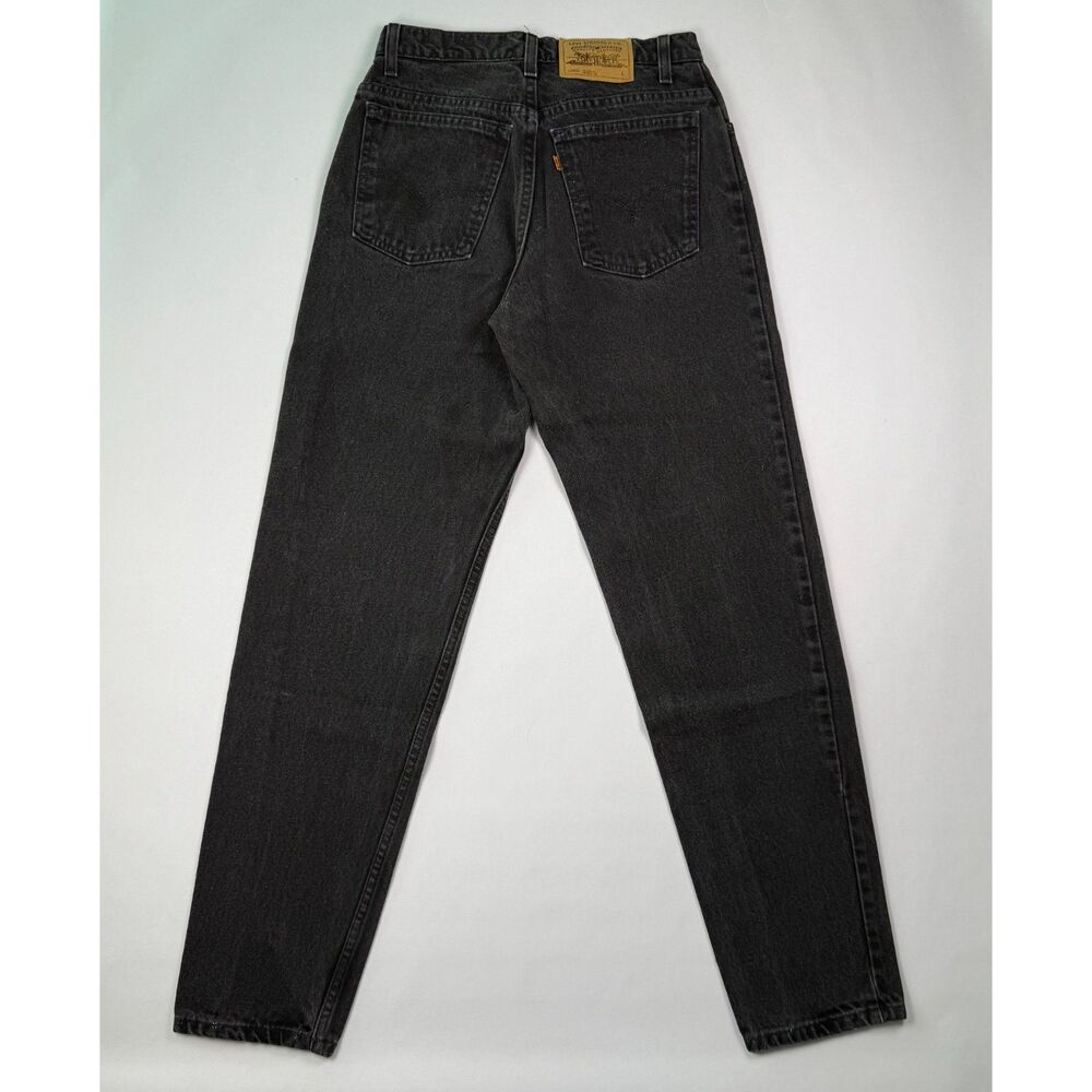 Vintage Levi's 950 Orange Tab Jeans 11 Jr L Black USA Made Tapered Denim